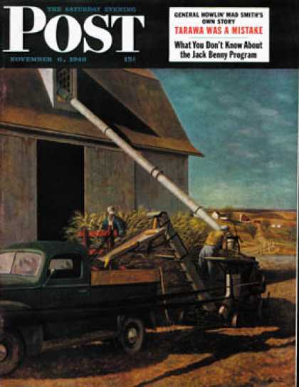 Saturday Evening Post - 1948-11-06: Storing the Corn (John Atherton)