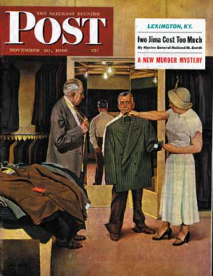 Saturday Evening Post - 1948-11-20: Choosing a New Suit (John Falter)