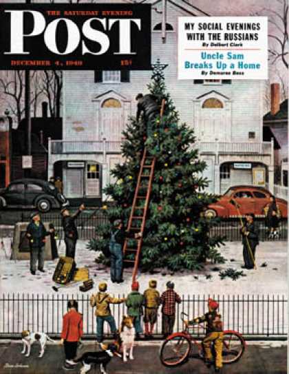 Saturday Evening Post - 1948-12-04: Tree in Town Square (Stevan Dohanos)