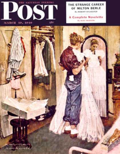Saturday Evening Post - 1949-03-19: "Prom Dress" (Norman Rockwell)