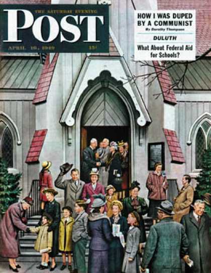 Saturday Evening Post - 1949-04-16: After Church (Stevan Dohanos)