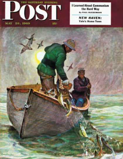 Saturday Evening Post - 1949-05-28: Fishing with Nets (Mead Schaeffer)
