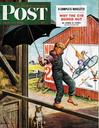 Saturday Evening Post - 1949-06-11: Walking the Tightrope (Stevan Dohanos)