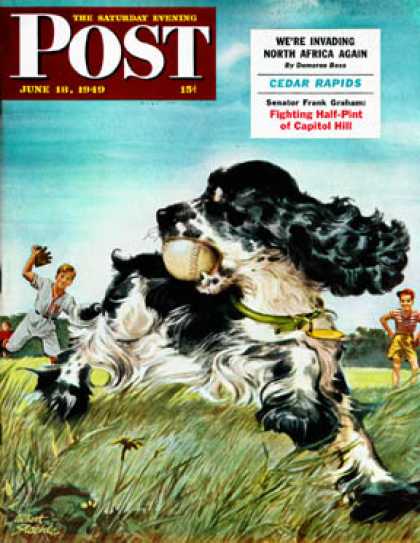 Saturday Evening Post - 1949-06-18: Butch and Baseball (Albert Staehle)