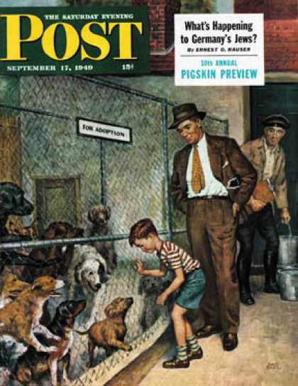 Saturday Evening Post - 1949-09-17: Dog Pound (Amos Sewell)
