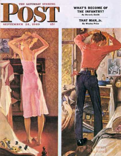 Saturday Evening Post - 1949-09-24: "Before the Date" (Norman Rockwell)