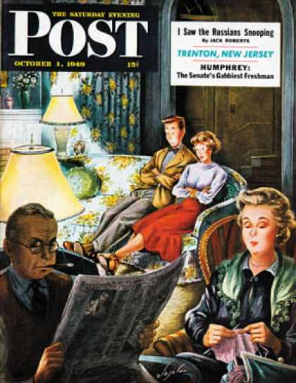Saturday Evening Post - 1949-10-01: TV Date (Constantin Alajalov)