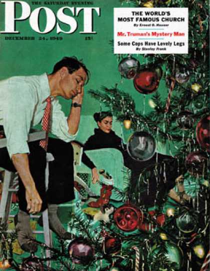 Saturday Evening Post - 1949-12-24: Trimming the Tree (George Hughes)