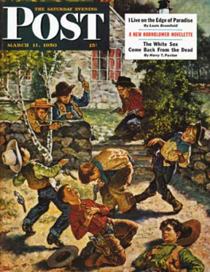 Saturday Evening Post - 1950-03-11: Playing Cowboy (Amos Sewell)