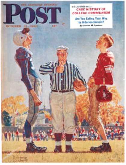 Saturday Evening Post - 1950-10-21: "Coin Toss" (Norman Rockwell)