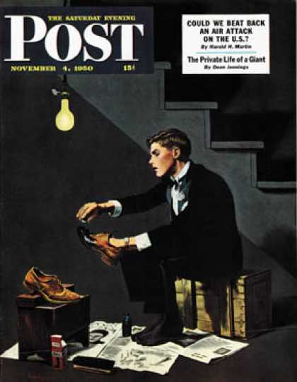Saturday Evening Post - 1950-11-04: Brown Shoes to Black (George Hughes)