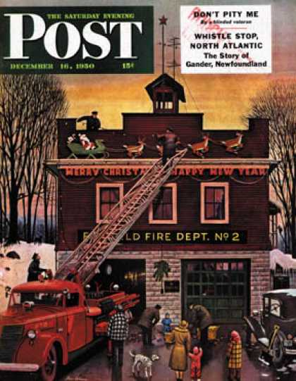 Saturday Evening Post - 1950-12-16: Christmas at the Fire Station (Stevan Dohanos)