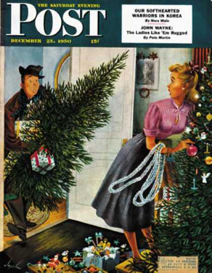 Saturday Evening Post - 1950-12-23: Tree Love (Constantin Alajalov)