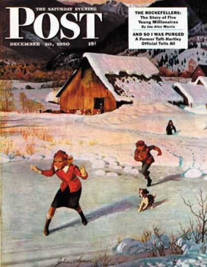 Saturday Evening Post - 1950-12-30: Winter on the Farm (John Clymer)