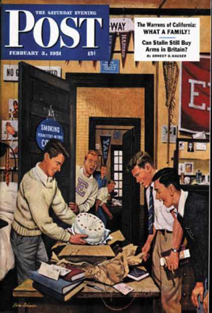 Saturday Evening Post - 1951-02-03: Package from Home (Stevan Dohanos)