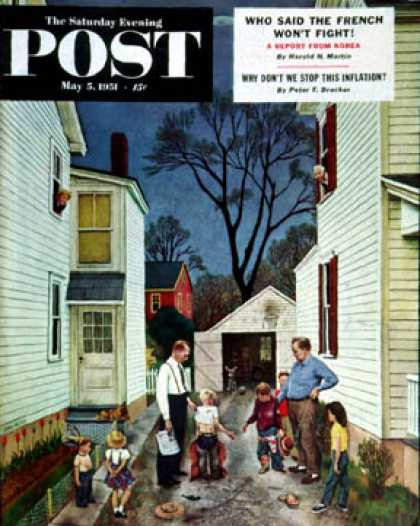 Saturday Evening Post - 1951-05-05: Shaking Hands after the Fight (John Falter)