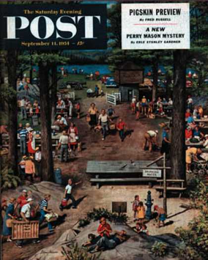Saturday Evening Post - 1954-09-11: Labor Day Picnic (Stevan Dohanos)