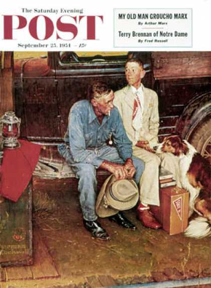 Saturday Evening Post - 1954-09-25: "Breaking Home Ties" (Norman Rockwell)