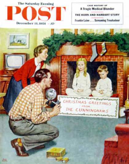 Saturday Evening Post - 1954-12-11: Christmas Photograph (Amos Sewell)