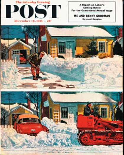 Saturday Evening Post - 1954-12-18: Plowed-Over Driveway (Earl Mayan)
