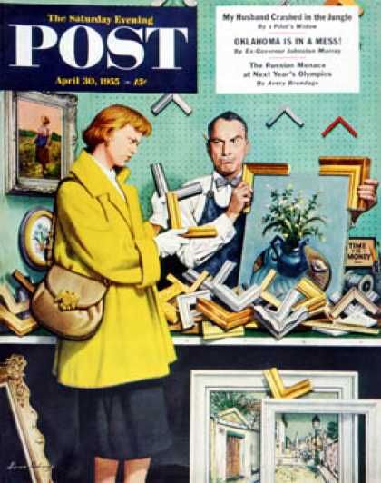 Saturday Evening Post - 1955-04-30: Frame-Up (Stevan Dohanos)