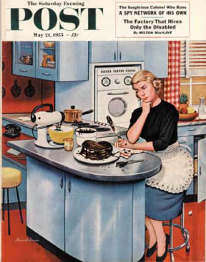 Saturday Evening Post - 1955-05-21: First Cake (Stevan Dohanos)