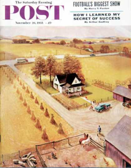 Saturday Evening Post - 1955-11-26: Thanksgiving on the Farm (John Clymer)