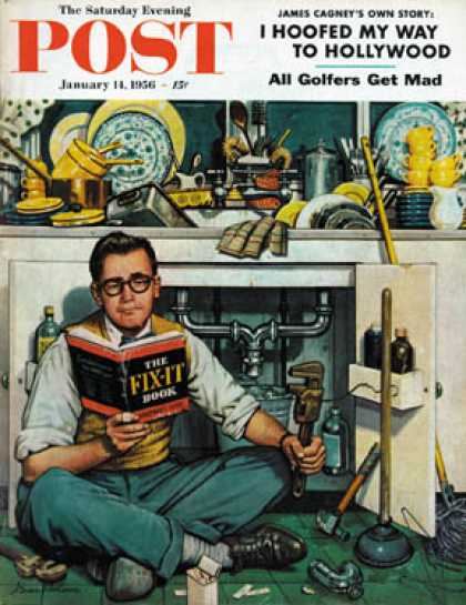 Saturday Evening Post - 1956-01-14: Mr. Fix-It (Stevan Dohanos)