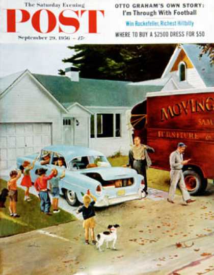 Saturday Evening Post - 1956-09-29: Moving Day (George Hughes)