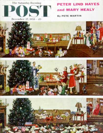 Saturday Evening Post - 1958-12-27: Christmas Morning (Ben Kimberly Prins)