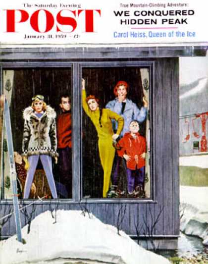Saturday Evening Post - 1959-01-31: Rain and Melting Snow (George Hughes)