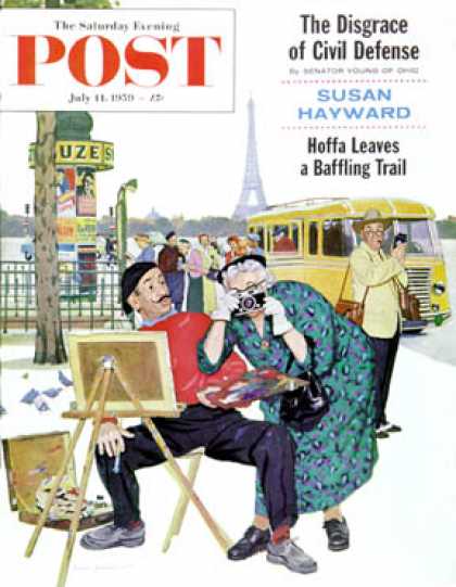 Saturday Evening Post - 1959-07-11: Parisian Artist & Tourist (Richard Sargent)