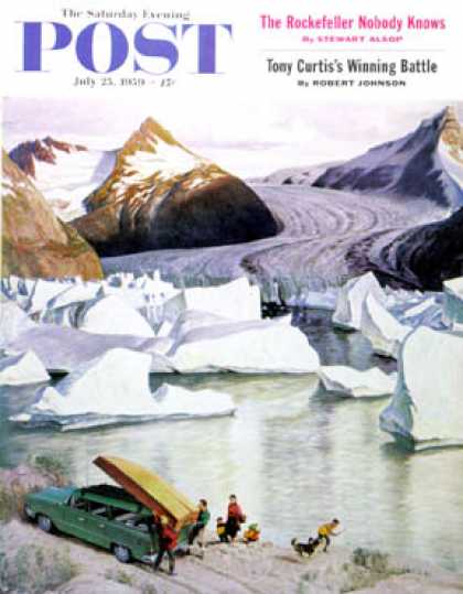Saturday Evening Post - 1959-07-25: Portage Glacier (John Clymer)
