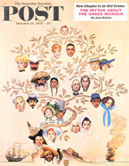 Saturday Evening Post - 1959-10-24: "Family Tree" (Norman Rockwell)