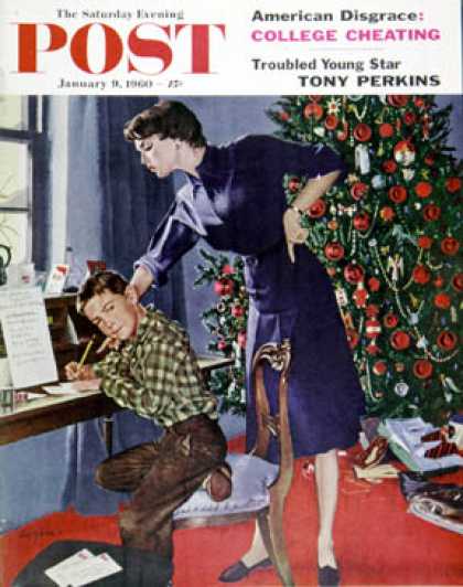 Saturday Evening Post - 1960-01-09: Christmas Thank You Notes (George Hughes)