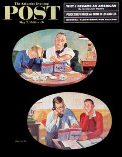 Saturday Evening Post - 1960-05-07: Fathers' Homework (John Falter)