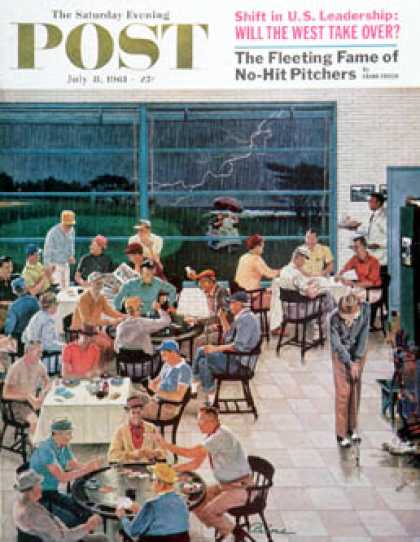 Saturday Evening Post - 1961-07-08: Clubhouse on Rainy Day (Ben Kimberly Prins)