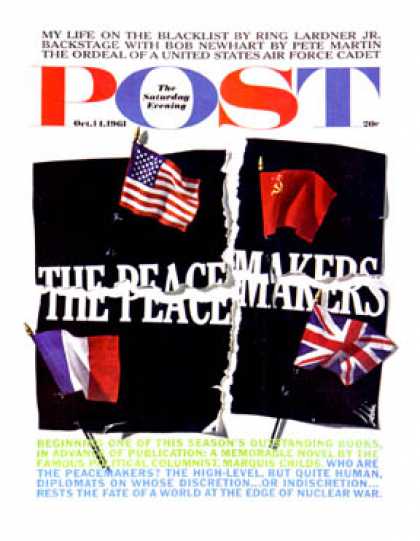 Saturday Evening Post - 1961-10-14: The Peacemakers (Herb Lubalin)