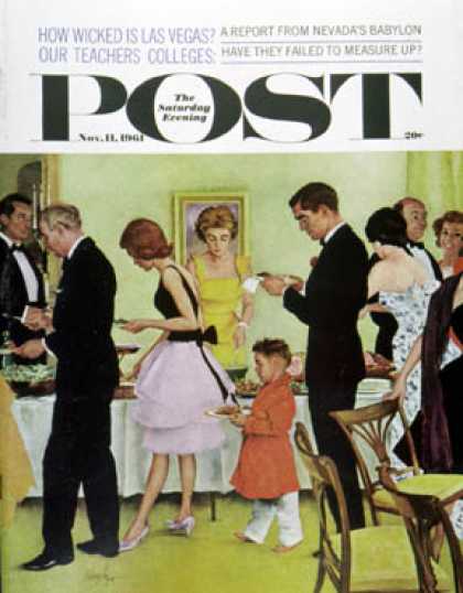 Saturday Evening Post - 1961-11-11: Hitting the Buffet (George Hughes)