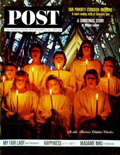 Saturday Evening Post - 1963-12-21: Christmas Choir (John Launois)
