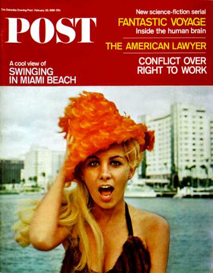 Saturday Evening Post - 1966-02-26: Swinging in Miami Beach (John Launois)