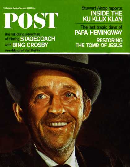 Saturday Evening Post - 1966-04-09: Bing Crosby in "Stagecoach" (Philippe Halsman)
