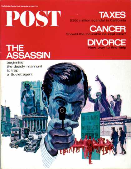 Saturday Evening Post - 1966-09-10: The Assassin (Mitchell Hooks)