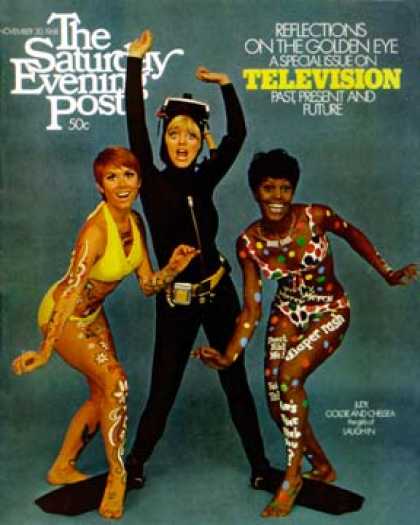 Saturday Evening Post - 1968-11-30: Laugh-In Girls (Don Ornitz)
