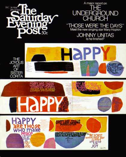 Saturday Evening Post - 1968-12-28: Happy Collage (United Church Press)