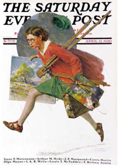 Saturday Evening Post - 1930-04-12: "Wet Paint" (Norman Rockwell)