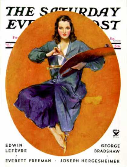 Saturday Evening Post - 1933-09-09: Artist and Her Palette (John LaGatta)