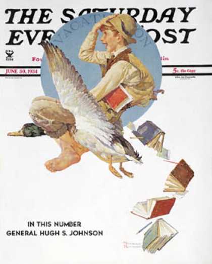 Saturday Evening Post - 1934-06-30: "Summer Vacation, 1934" (Norman Rockwell)