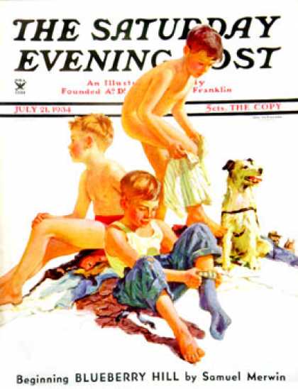 Saturday Evening Post - 1934-07-21: After a Swim (Eugene Iverd)