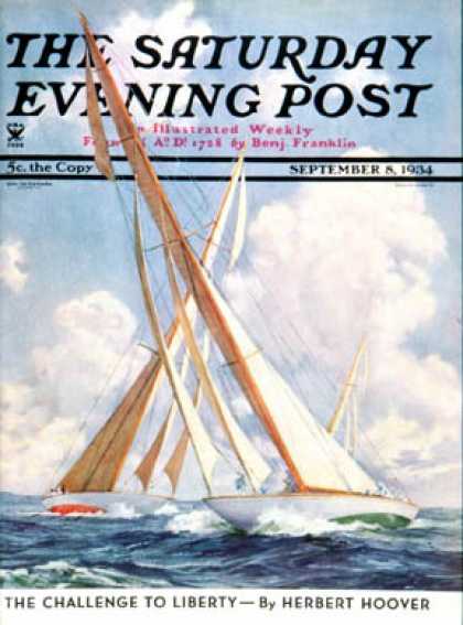 Saturday Evening Post - 1934-09-08: Sailboat Regatta (Anton Otto Fischer)